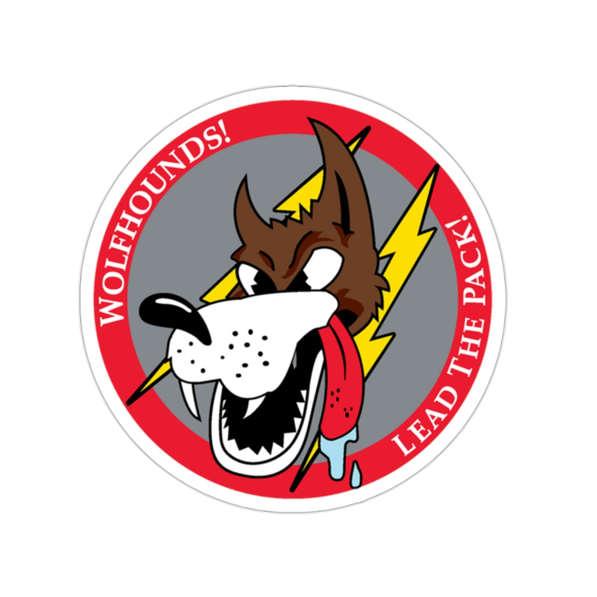 Red Wolfhound Patch (U.S. Air Force) STICKER Vinyl Die-Cut Decal-2 Inch-The Sticker Space