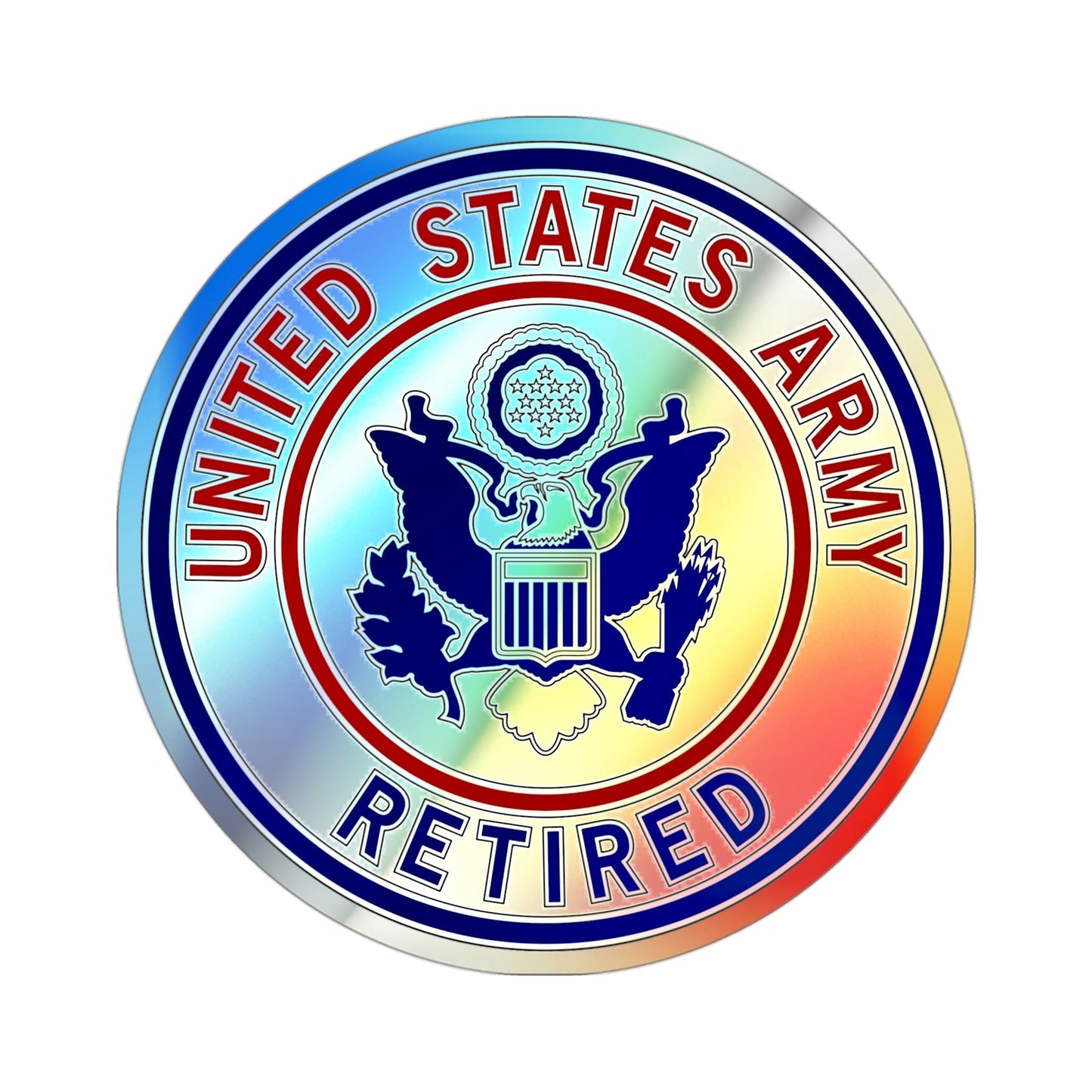 Retired Service Identification Badge 2 (U.S. Army) Holographic STICKER Die-Cut Vinyl Decal-3 Inch-The Sticker Space