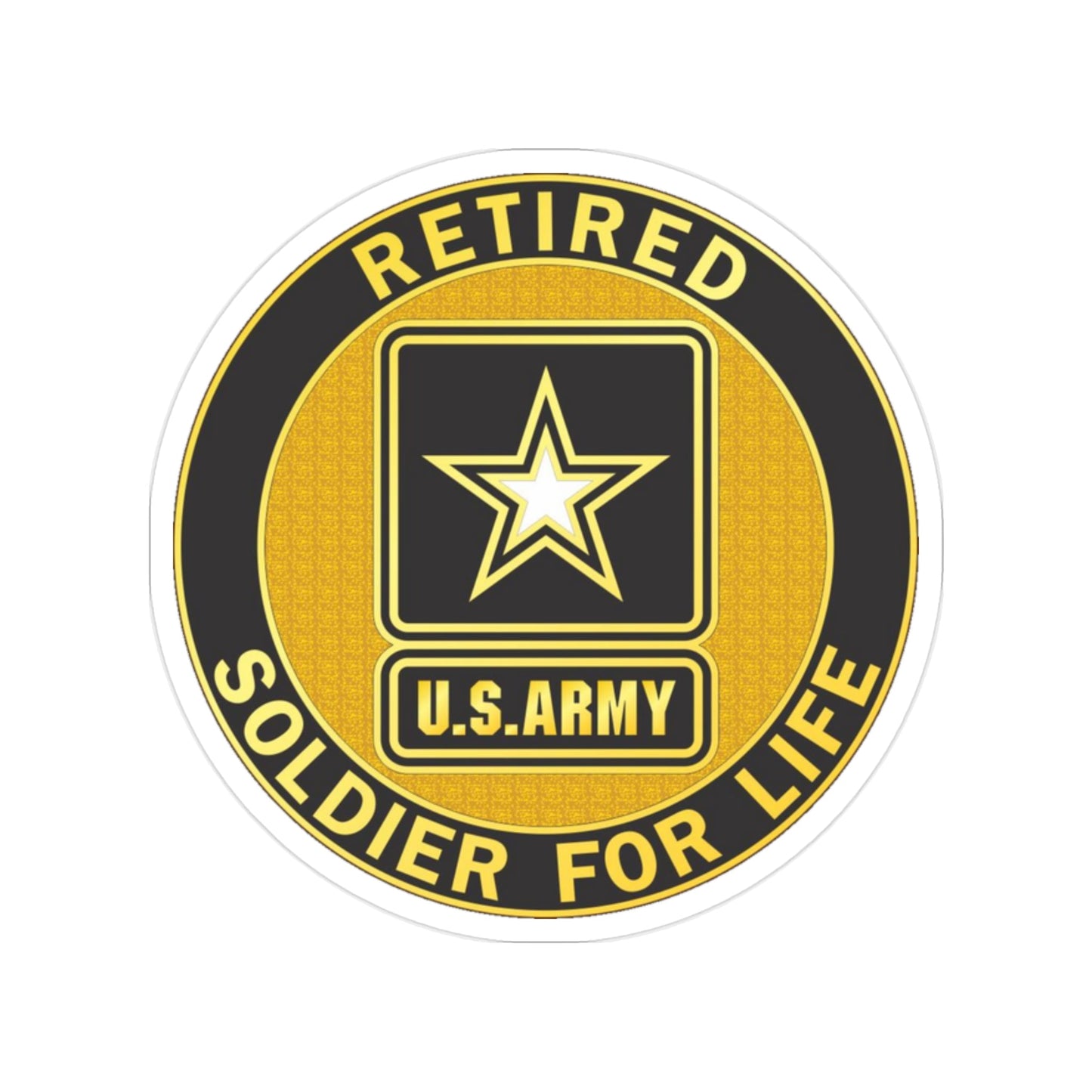 Retired Service Identification Badge (U.S. Army) Transparent STICKER Die-Cut Vinyl Decal-2 Inch-The Sticker Space