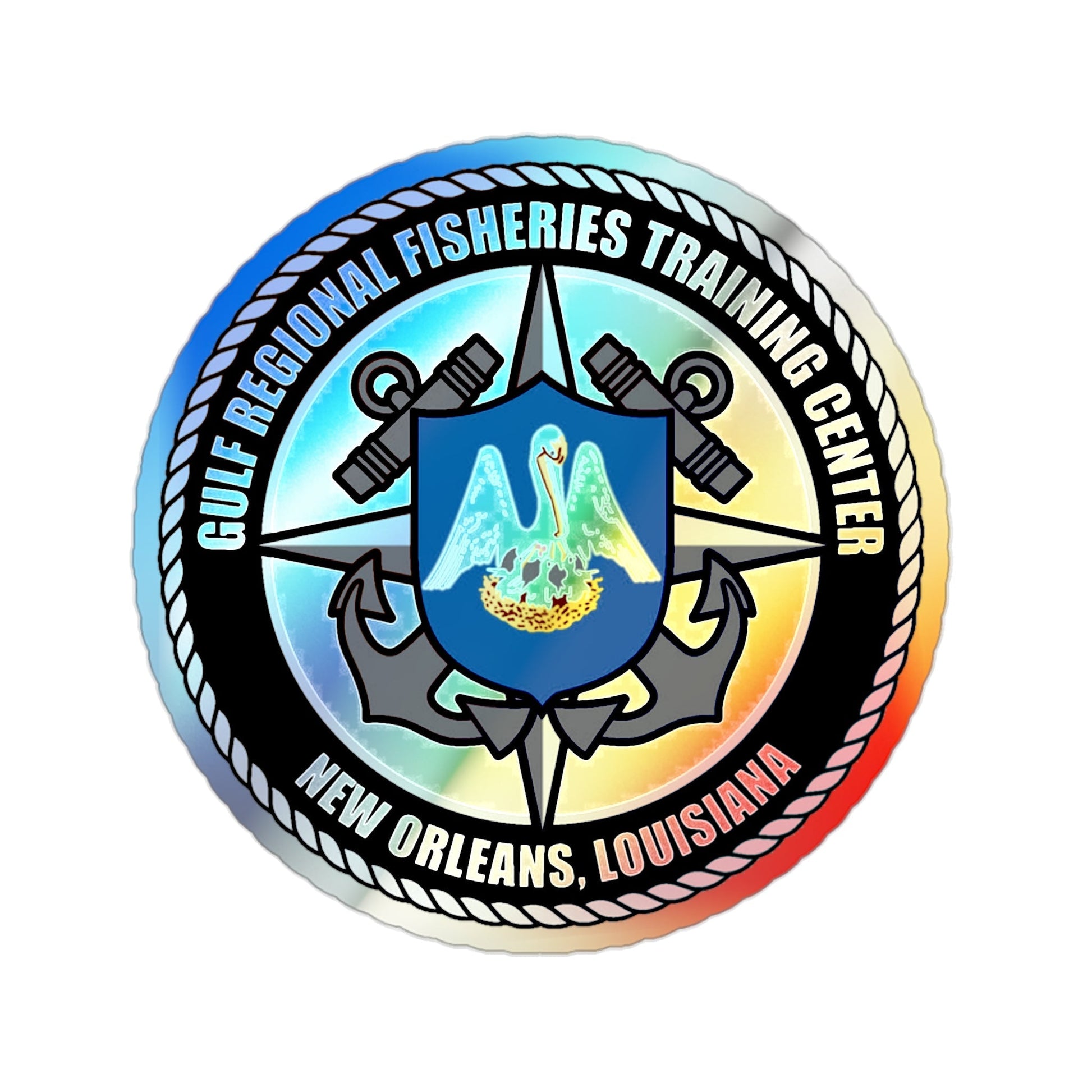 RFTC New Orleans Louisiana (U.S. Coast Guard) Holographic STICKER Die-Cut Vinyl Decal-2 Inch-The Sticker Space