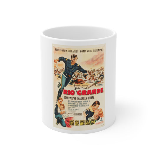 Rio Grande 1950 Movie Poster - White Coffee Cup 11oz-11oz-The Sticker Space