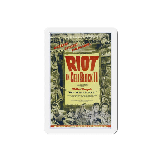 Riot in Cell Block 11 1954 Movie Poster Die-Cut Magnet-2 Inch-The Sticker Space