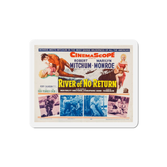 River of No Return 1954 Movie Poster Die-Cut Magnet-2 Inch-The Sticker Space