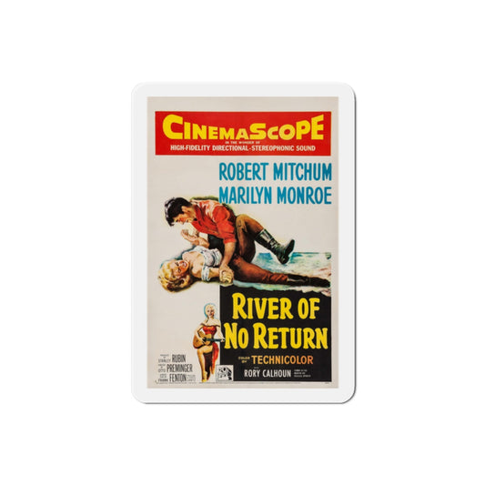 River of No Return 1954 v2 Movie Poster Die-Cut Magnet-2 Inch-The Sticker Space