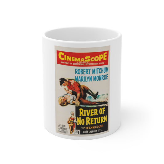 River of No Return 1954 v3 Movie Poster - White Coffee Cup 11oz-11oz-The Sticker Space