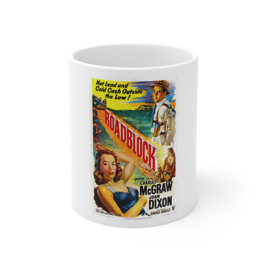 Roadblock 1951 Movie Poster - White Coffee Cup 11oz-11oz-The Sticker Space