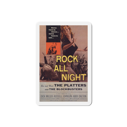 Rock All Night 1957 Movie Poster Die-Cut Magnet-2 Inch-The Sticker Space