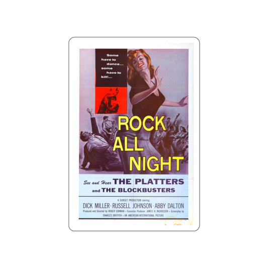ROCK ALL NIGHT 1957 Movie Poster STICKER Vinyl Die-Cut Decal-White-The Sticker Space