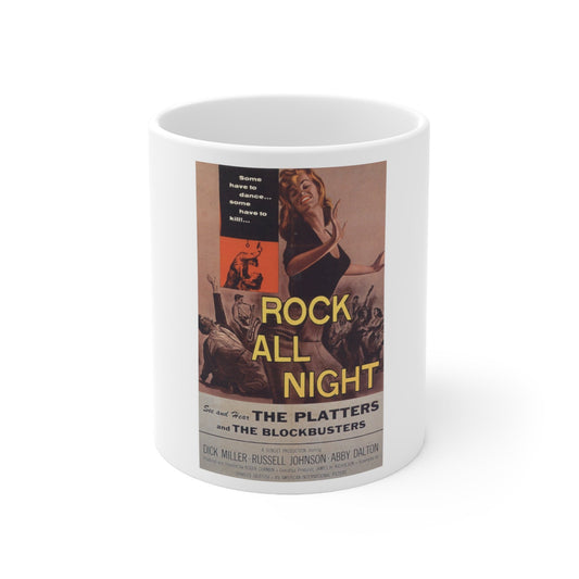 Rock All Night 1957 Movie Poster - White Coffee Cup 11oz-11oz-The Sticker Space