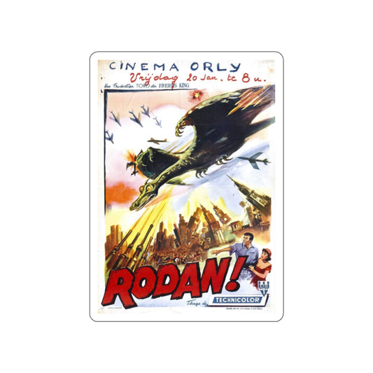 RODAN (BELGIAN) 1956 Movie Poster STICKER Vinyl Die-Cut Decal-White-The Sticker Space