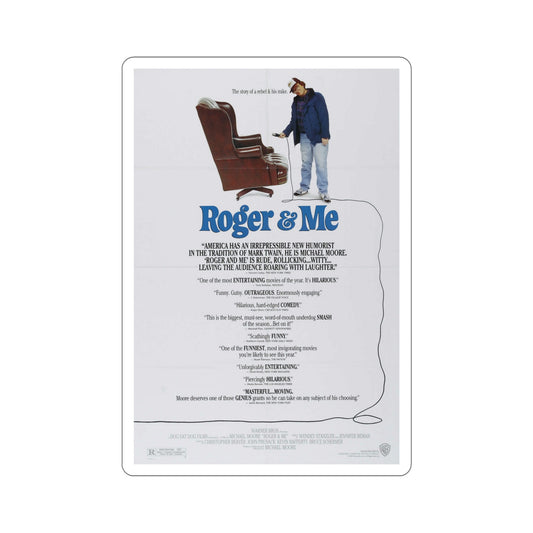Roger & Me 1989 Movie Poster STICKER Vinyl Die-Cut Decal-6 Inch-The Sticker Space