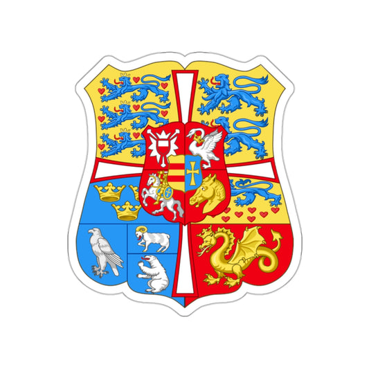 Royal arms of Denmark (1903–1948) STICKER Vinyl Die-Cut Decal-White-The Sticker Space