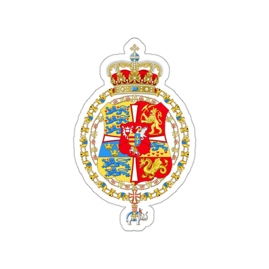 Royal Arms of Denmark & Norway (1699–1819) STICKER Vinyl Die-Cut Decal-White-The Sticker Space