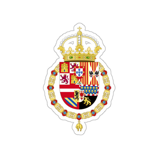 Royal Coat of Arms of Spain (1580-1668) STICKER Vinyl Die-Cut Decal-White-The Sticker Space