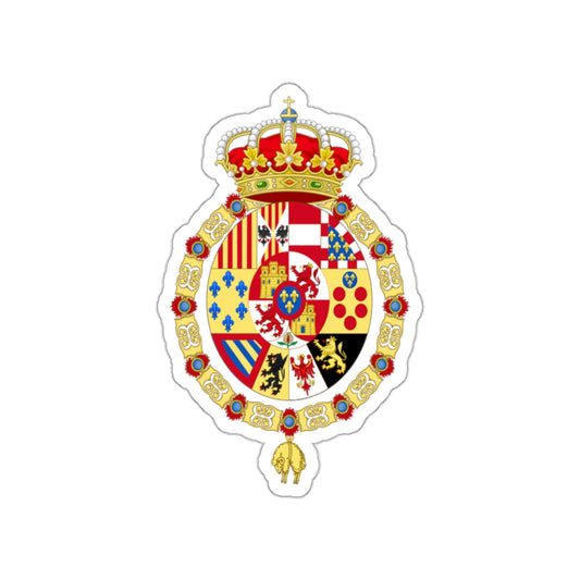 Royal Coat of Arms of Spain (1761-1868 and 1874-1931) STICKER Vinyl Die-Cut Decal-White-The Sticker Space