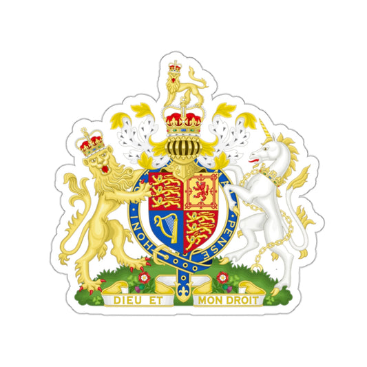 Royal Coat of Arms of the United Kingdom (1952-2022) STICKER Vinyl Die-Cut Decal-White-The Sticker Space