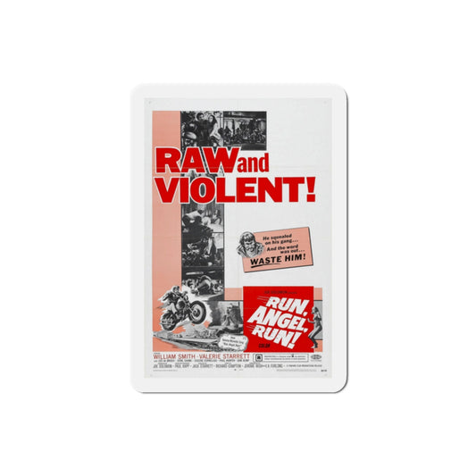 Run Angel Run 1969 Movie Poster Die-Cut Magnet-2 Inch-The Sticker Space