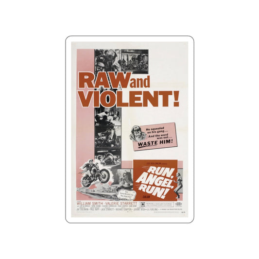 RUN ANGEL RUN 1969 Movie Poster STICKER Vinyl Die-Cut Decal-White-The Sticker Space