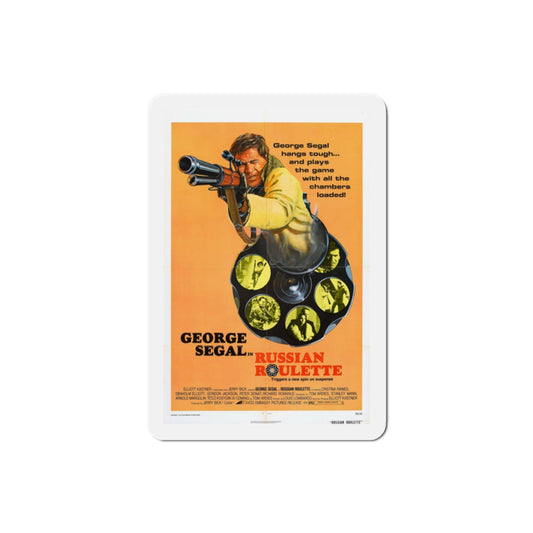 Russian Roulette 1975 Movie Poster Die-Cut Magnet-2 Inch-The Sticker Space
