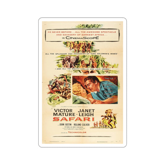 Safari 1956 Movie Poster STICKER Vinyl Die-Cut Decal-6 Inch-The Sticker Space