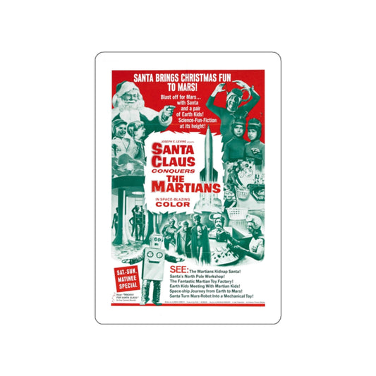 SANTA CLAUS CONQUERS THE MARTIANS 1964 Movie Poster STICKER Vinyl Die-Cut Decal-White-The Sticker Space