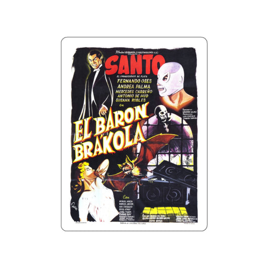 SANTO VS BARON BRAKOLA 1967 Movie Poster STICKER Vinyl Die-Cut Decal-White-The Sticker Space