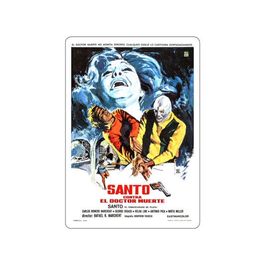 SANTO VS DOCTOR DEATH 1973 Movie Poster STICKER Vinyl Die-Cut Decal-White-The Sticker Space