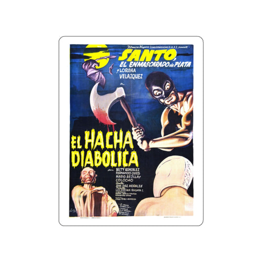 SANTO VS THE DIABOLICAL HATCHET 1965 Movie Poster STICKER Vinyl Die-Cut Decal-White-The Sticker Space