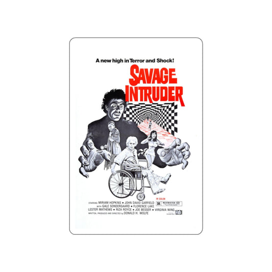 SAVAGE INTRUDER 1970 Movie Poster STICKER Vinyl Die-Cut Decal-White-The Sticker Space