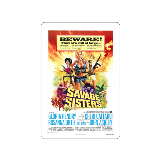 SAVAGE SISTERS 1974 Movie Poster STICKER Vinyl Die-Cut Decal-White-The Sticker Space