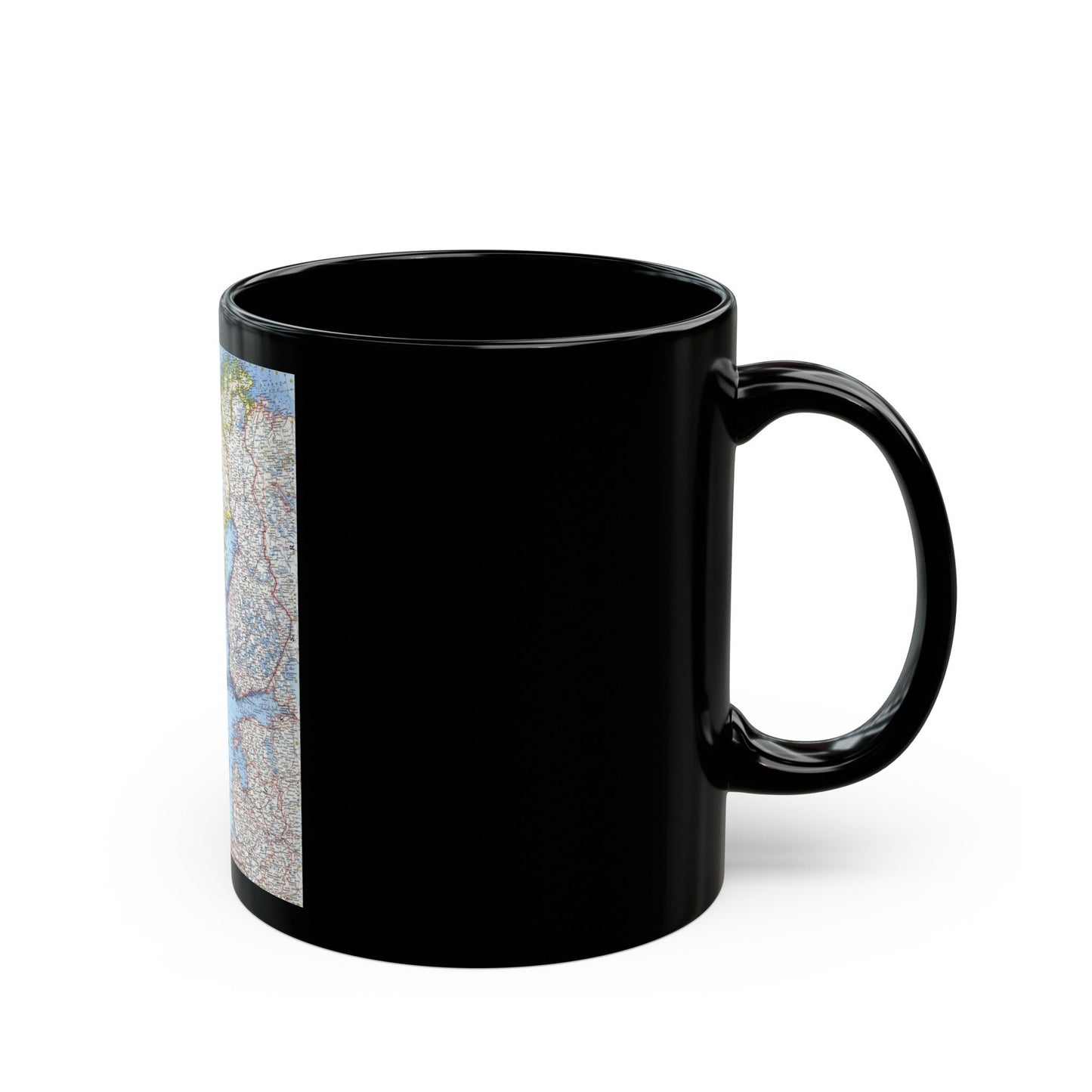 Scandinavia (1963) (Map) Black Coffee Mug-The Sticker Space