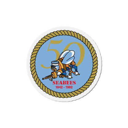 Seabees 50th Anniversary (U.S. Navy) Die-Cut Magnet-6 × 6"-The Sticker Space
