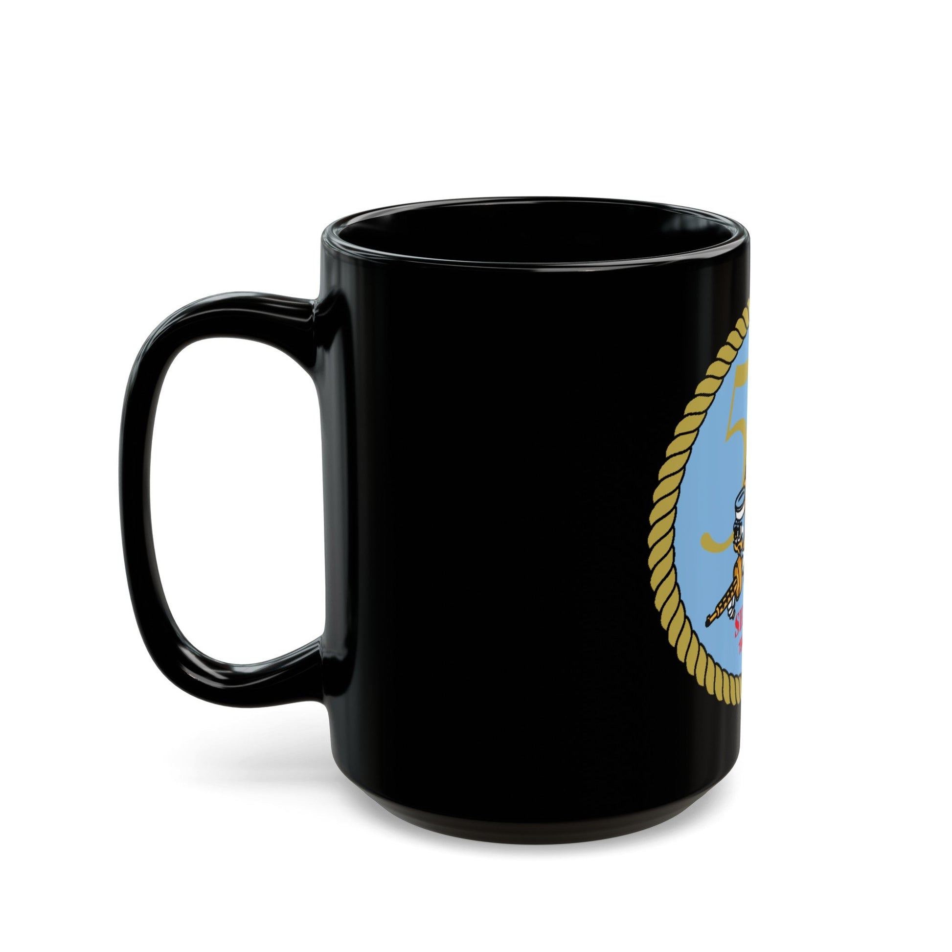 Seabees 50th (U.S. Navy) Black Coffee Mug-The Sticker Space