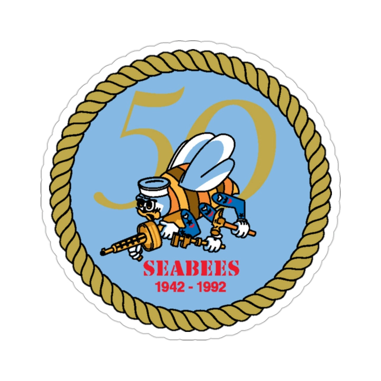 Seabees 50th (U.S. Navy) STICKER Vinyl Die-Cut Decal-2 Inch-The Sticker Space