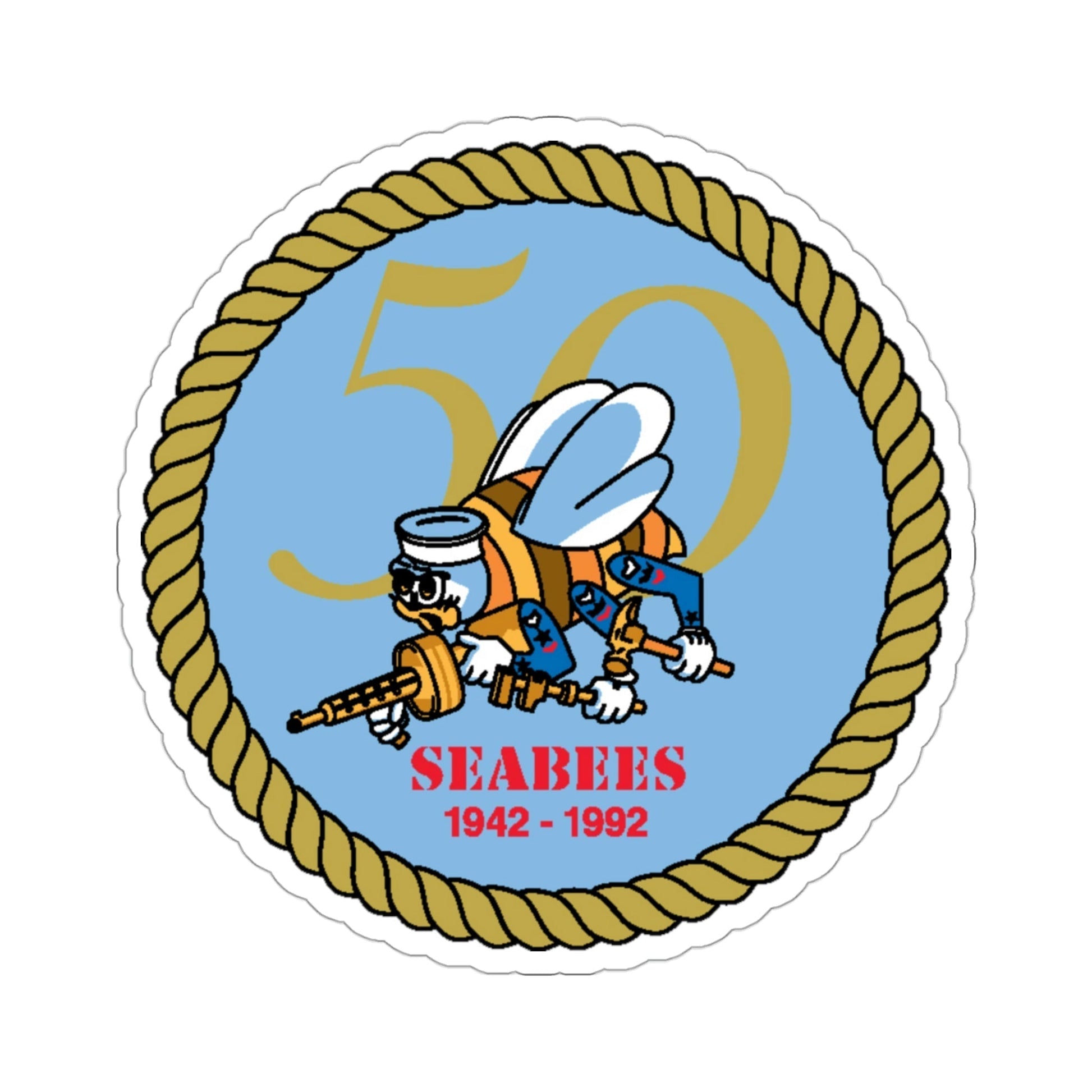 Seabees 50th (U.S. Navy) STICKER Vinyl Die-Cut Decal-3 Inch-The Sticker Space