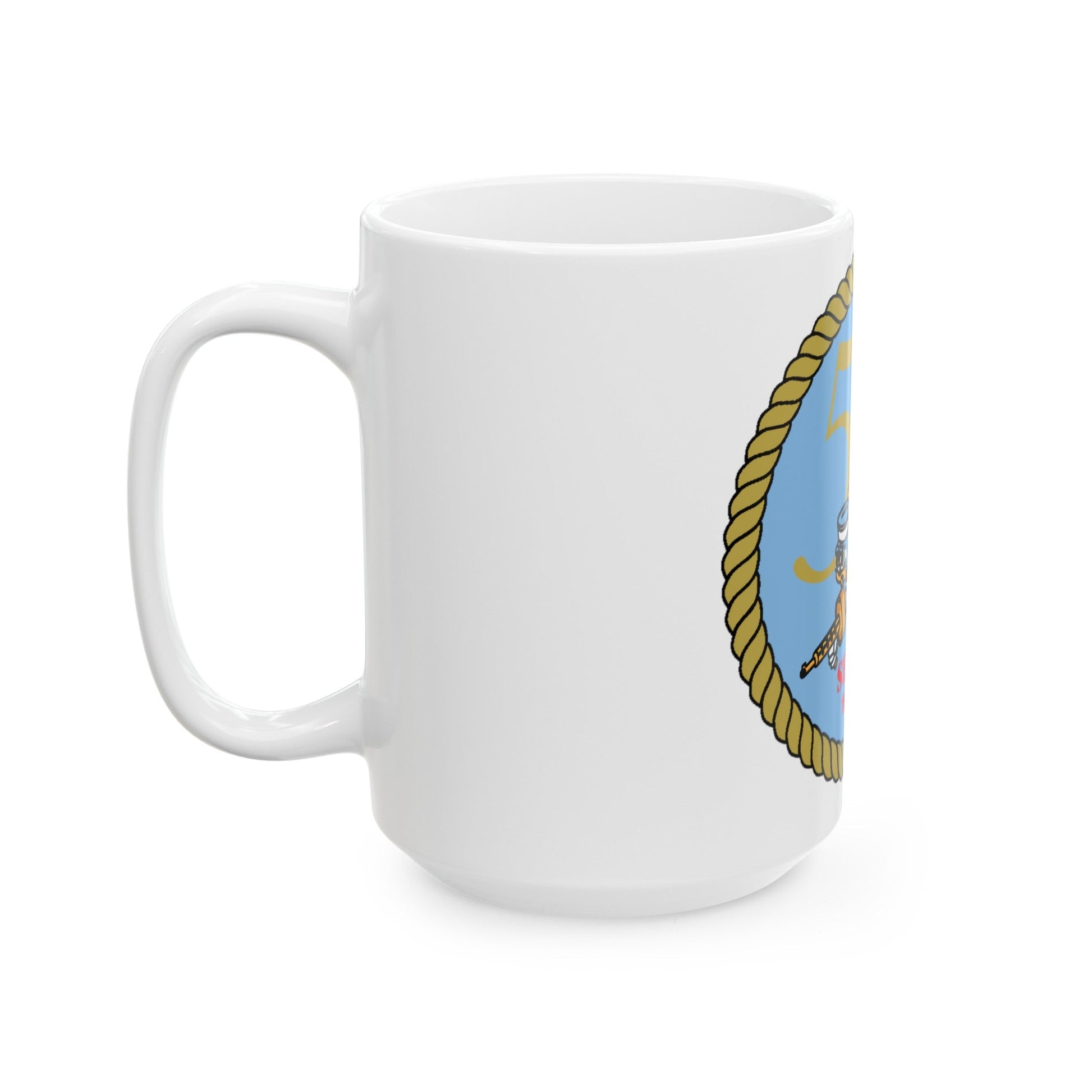 Seabees 50th (U.S. Navy) White Coffee Mug-The Sticker Space