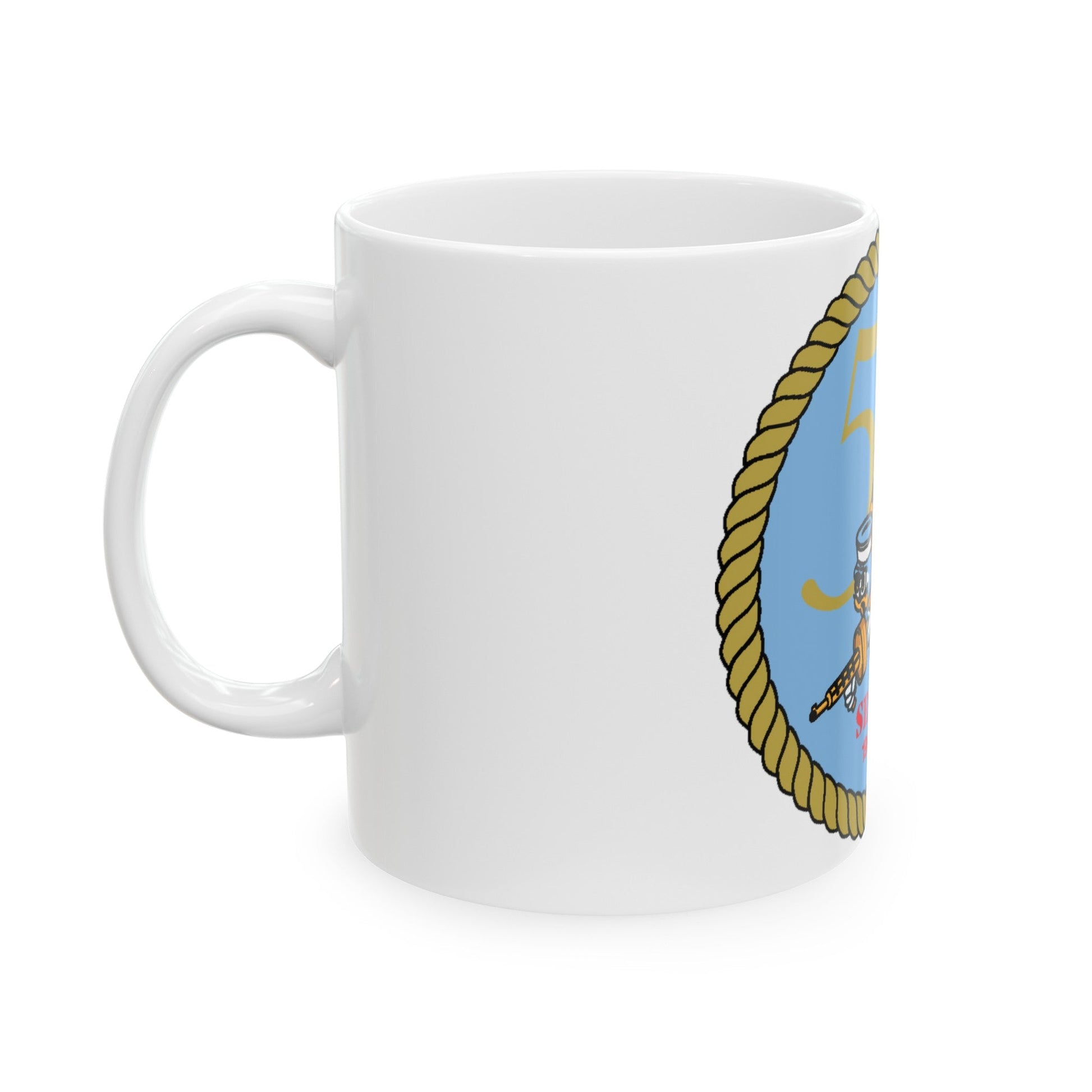 Seabees 50th (U.S. Navy) White Coffee Mug-The Sticker Space