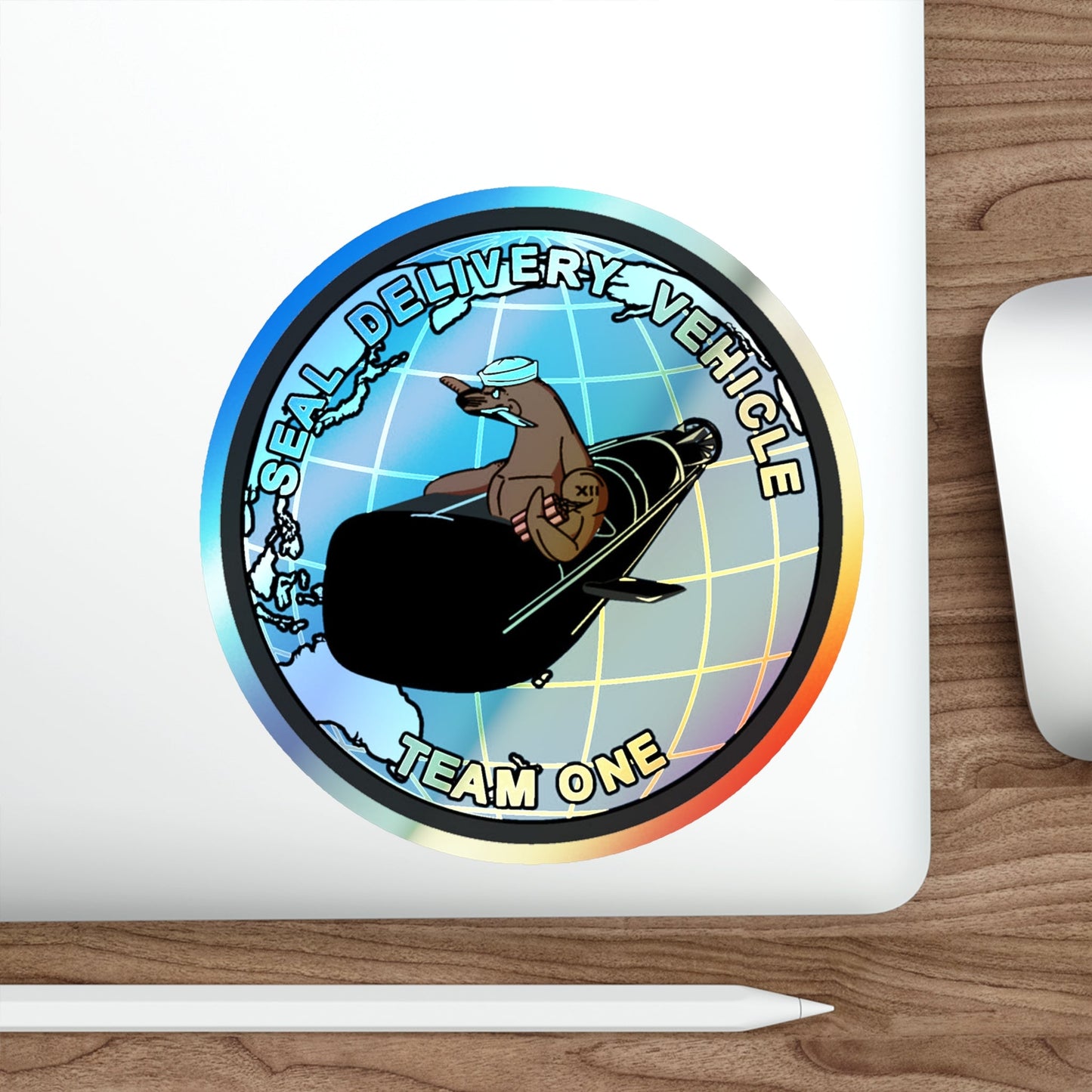 Seal Delivery Vehicle TEAM ONE (U.S. Navy) Holographic STICKER Die-Cut Vinyl Decal-The Sticker Space
