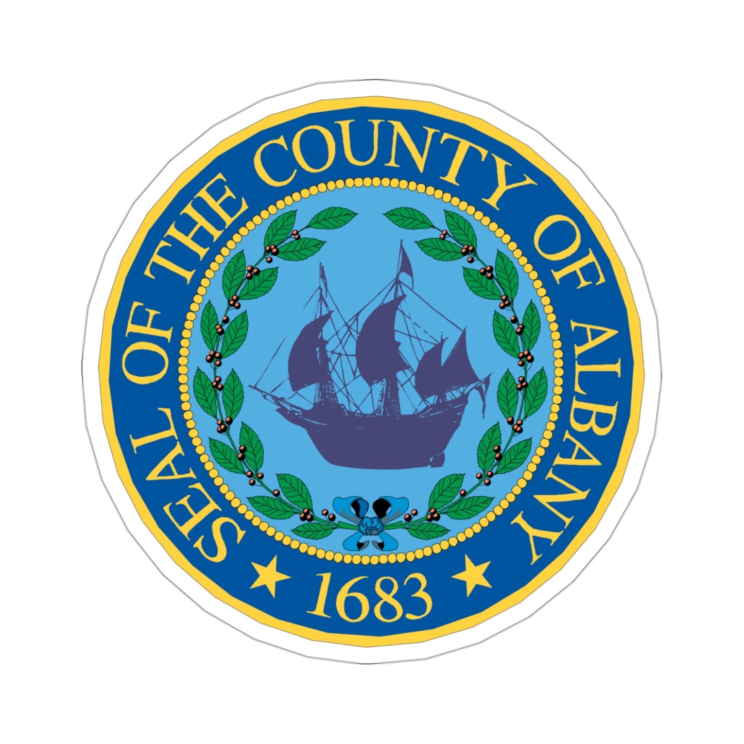 Seal of Albany County, New York USA STICKER Vinyl Die-Cut Decal-3 Inch-The Sticker Space