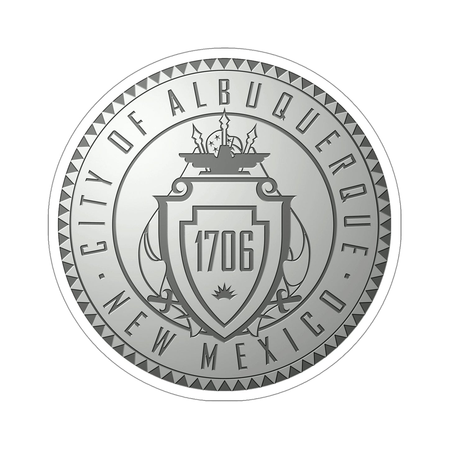 Seal of Albuquerque, New Mexico USA STICKER Vinyl Die-Cut Decal-5 Inch-The Sticker Space