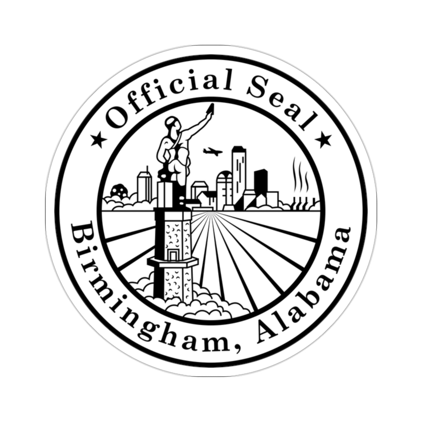 Seal of Birmingham Alabama USA STICKER Vinyl Die-Cut Decal-2 Inch-The Sticker Space