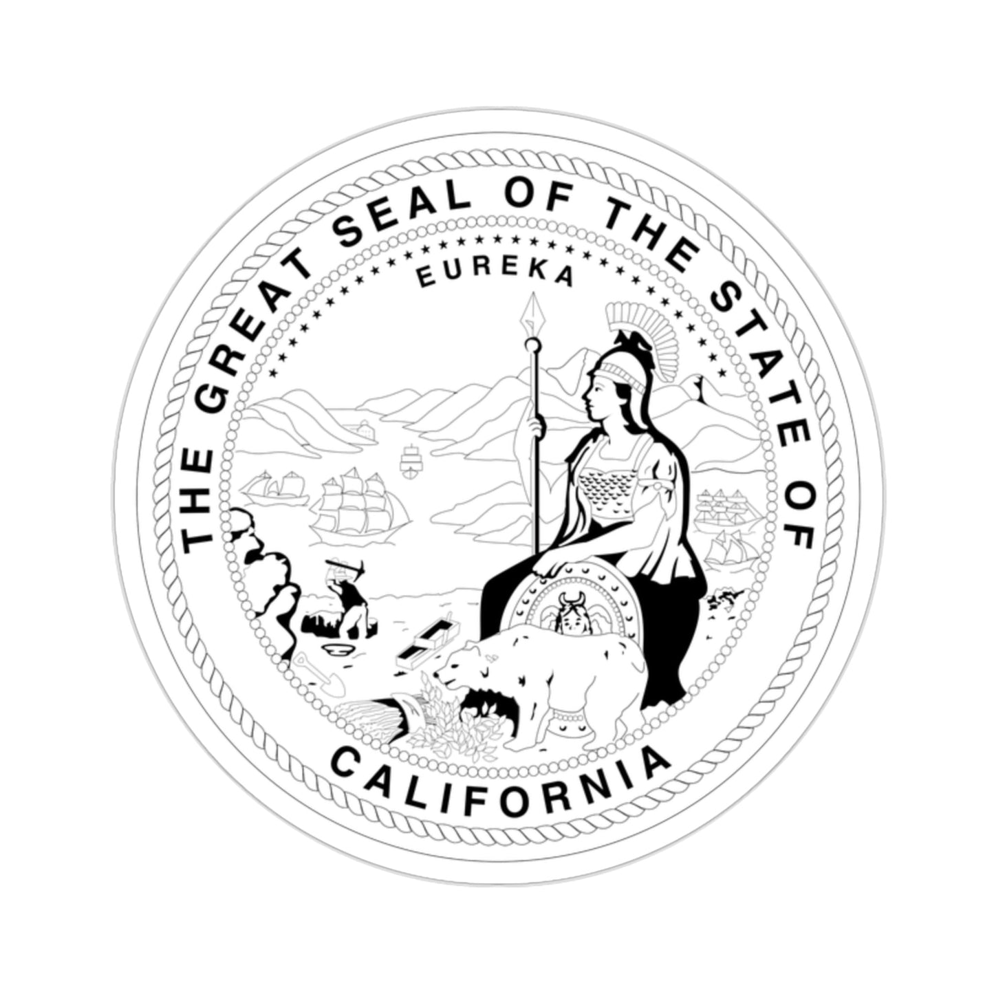 Seal of California BW STICKER Vinyl Die-Cut Decal-2 Inch-The Sticker Space