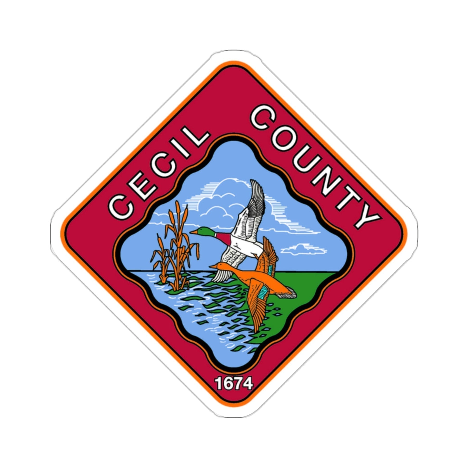 Seal of Cecil County, Maryland USA STICKER Vinyl Die-Cut Decal-2 Inch-The Sticker Space