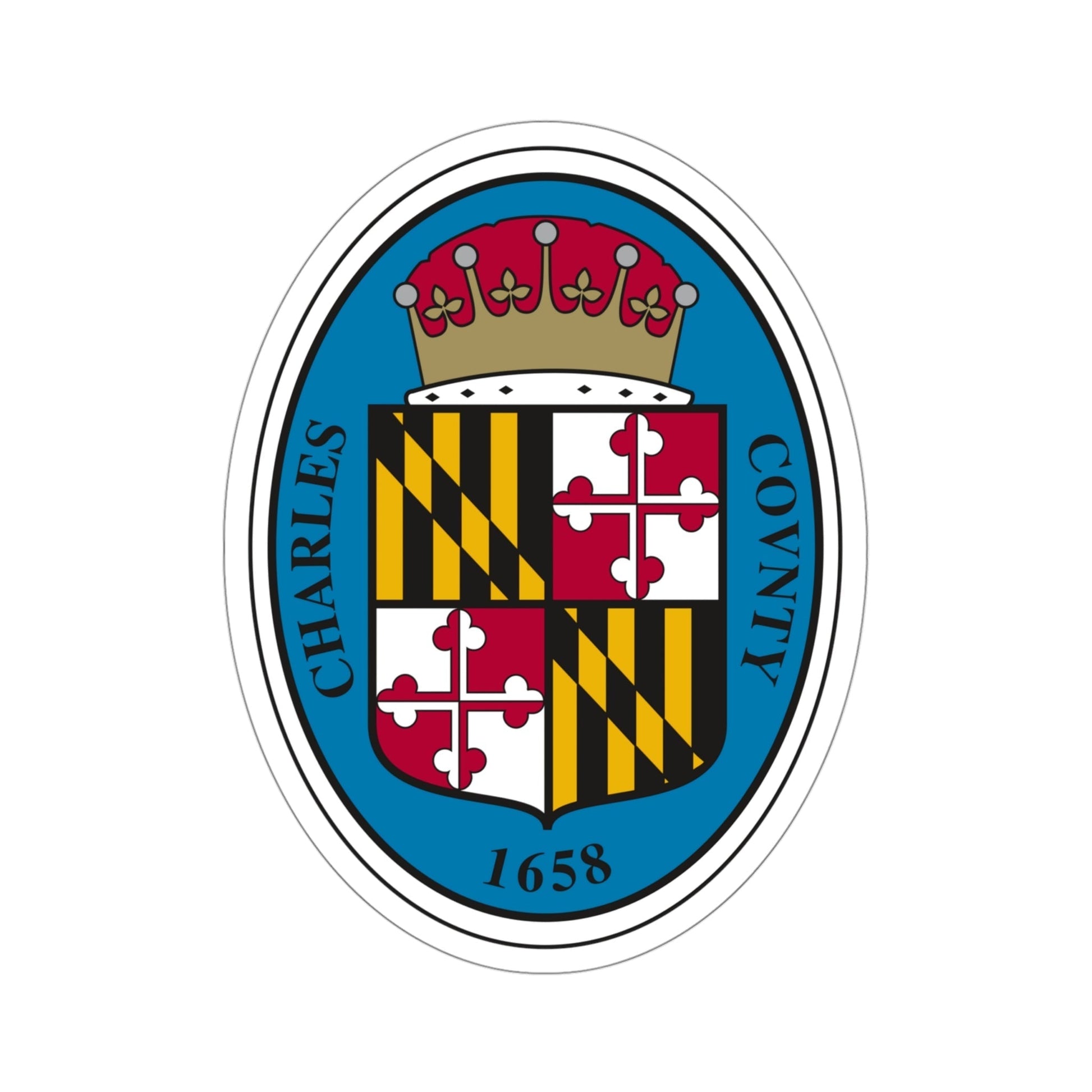 Seal of Charles County, Maryland USA STICKER Vinyl Die-Cut Decal-4 Inch-The Sticker Space
