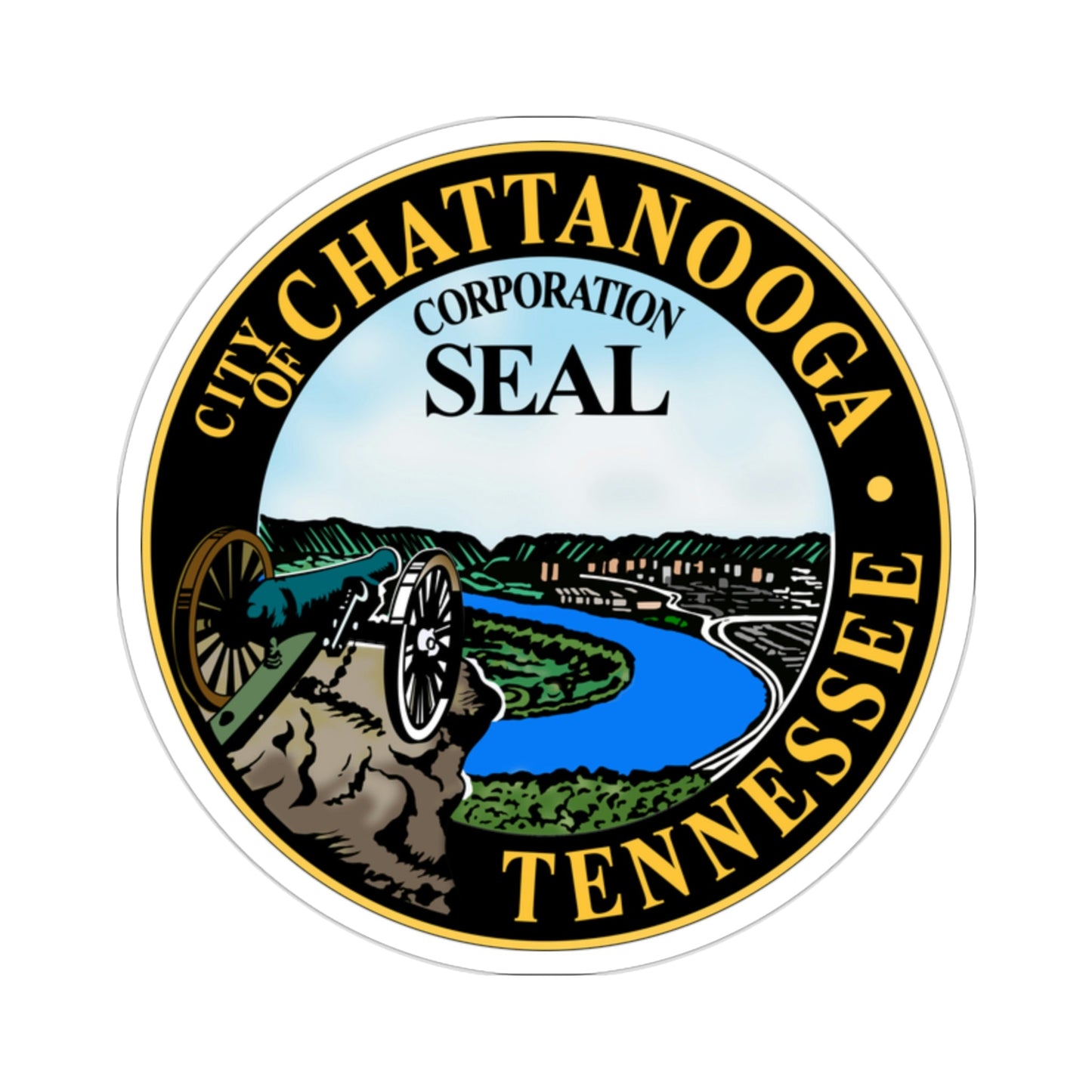 Seal of Chattanooga Tennessee USA STICKER Vinyl Die-Cut Decal-2 Inch-The Sticker Space
