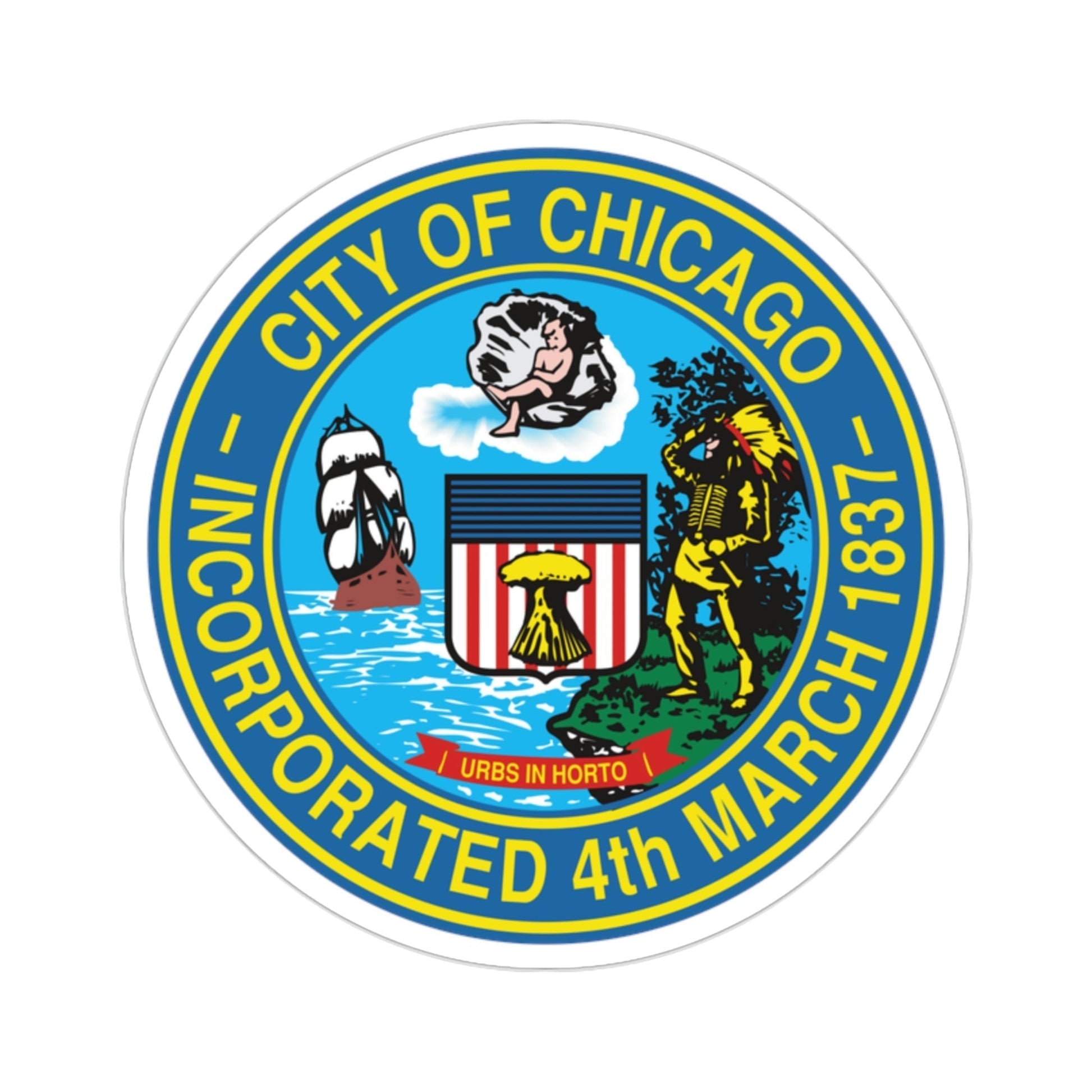 Seal of Chicago Illinois USA STICKER Vinyl Die-Cut Decal-2 Inch-The Sticker Space