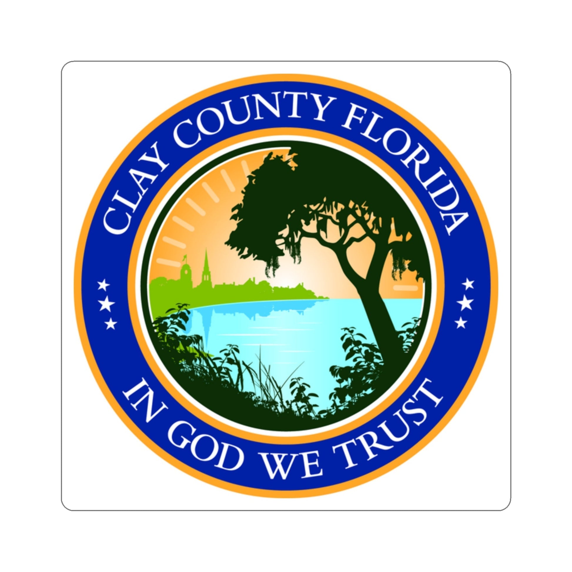 Seal of Clay County Seal Florida USA STICKER Vinyl Die-Cut Decal-2 Inch-The Sticker Space