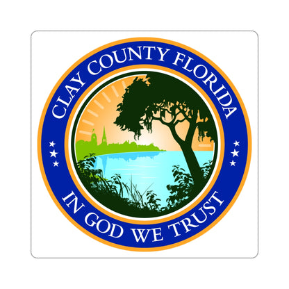 Seal of Clay County Seal Florida USA STICKER Vinyl Die-Cut Decal-4 Inch-The Sticker Space