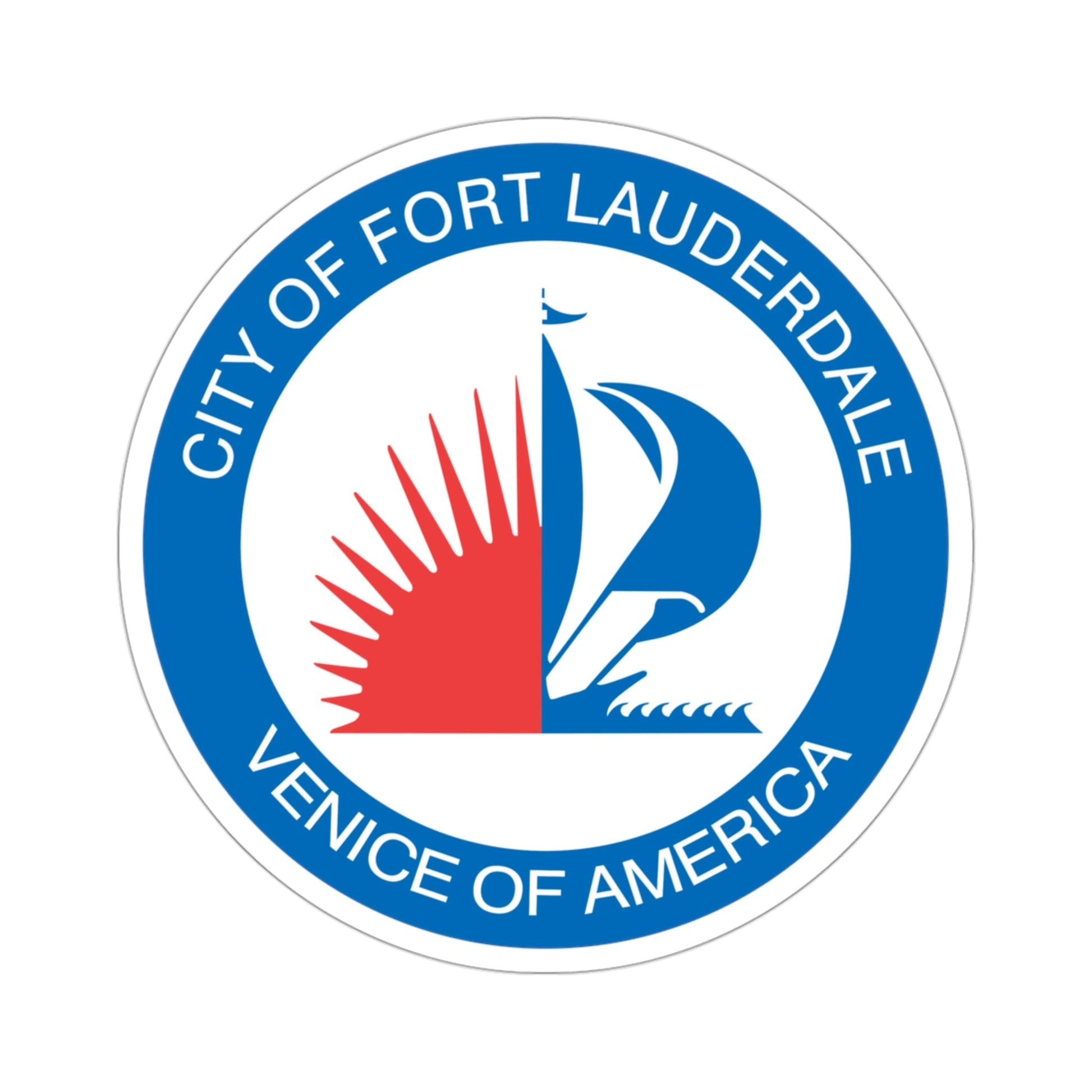 Seal of Fort Lauderdale Florida USA STICKER Vinyl Die-Cut Decal-3 Inch-The Sticker Space