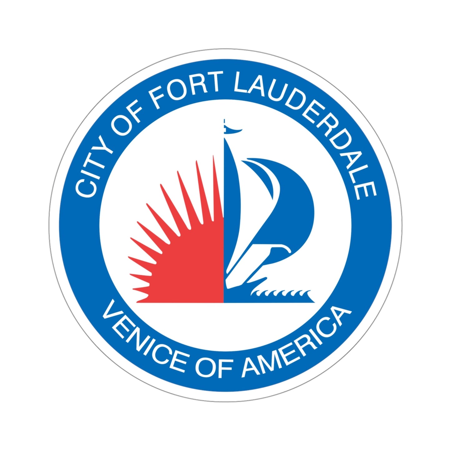 Seal of Fort Lauderdale Florida USA STICKER Vinyl Die-Cut Decal-4 Inch-The Sticker Space